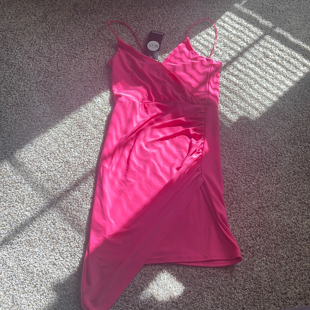 Boohoo pink dress